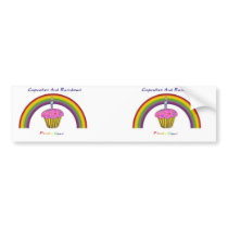 Cupcakes and Rainbows Productions Bumpersticker by MariaPauer Cupcakes and Rainbows Productions Bumpersticker