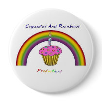 Cupcakes and Rainbows Productions Round Pin buttons by MariaPauer Cupcakes and Rainbows Productions Round Pin buttons