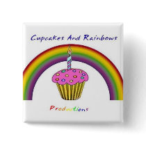 Cupcakes and Rainbows Productions Square Pin buttons by MariaPauer Cupcakes and Rainbows Productions Square Pin buttons