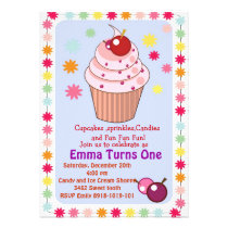 cupcakes and sprinkles birthday party invitation invitations