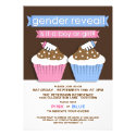Cupcakes Baby Gender Reveal Party Invitation