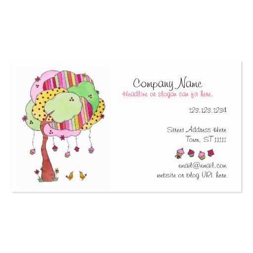 Cupcakes Business Card Template (back side)