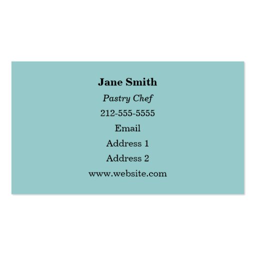 Cupcakes! Business Cards (back side)