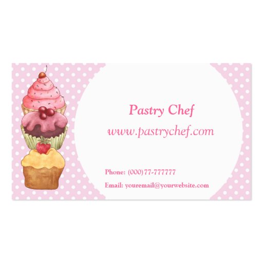 Cupcakes Cakes Pastries  Business Profile Card Business Card Template (front side)