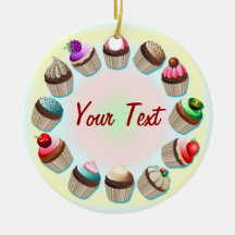 Cupcakes Colorful Circle Ornament