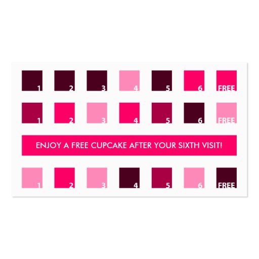 CUPCAKES customer appreciation (mod squares) Business Card Templates (front side)