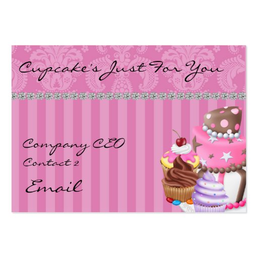 Cupcake's Damask Design  Business Card diamonds
