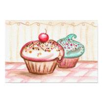 Cupcakes Folk Art Poster Print by suncookiez Cupcakes Folk Art Poster Print