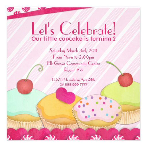 Cupcakes Galore! Birthday Party Invitation