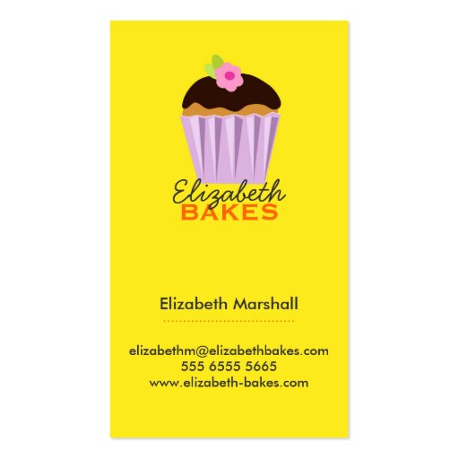 Cupcakes Galore Business Card (back side)