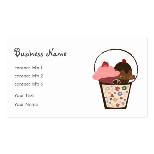 Cupcakes in the Basket Business Card (front side)