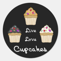 Cupcakes Live Love Sticker