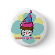 Cupcakes Love Birthdays buttons