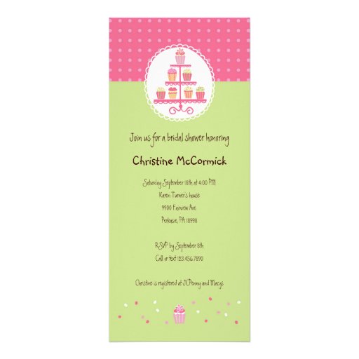 Cupcakes on a Stand Personalized Invite