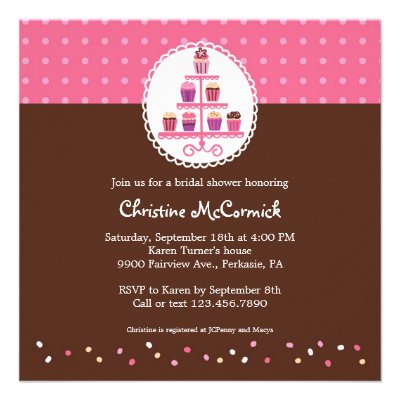 Cupcakes on a Stand (Pink / Brown) Announcement