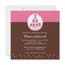 Cupcakes on a Stand (Pink / Brown) Announcement