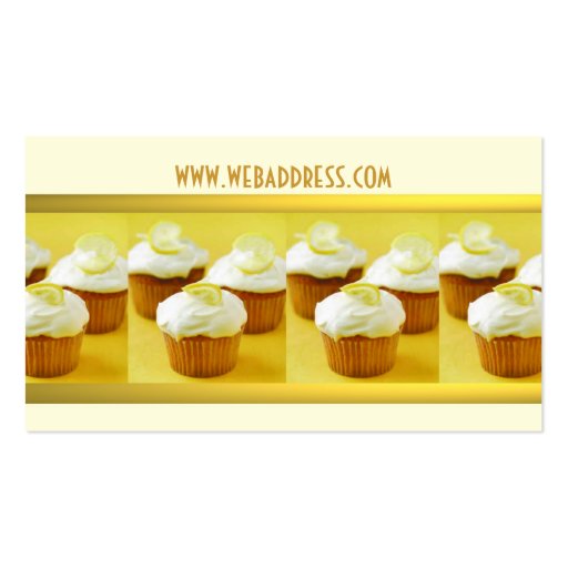 Cupcakes on Lemon Background Business Cards (back side)