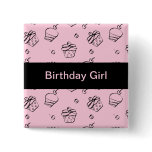 Cupcakes Outline Black Pinback Button