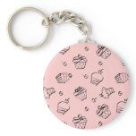 Cupcakes Outline Black Key Chains