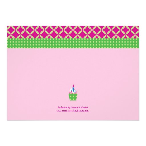 Cupcakes Photo Birthday Girl Invitation