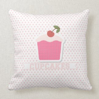 Cupcakes &amp; Polka Dot Pillow
