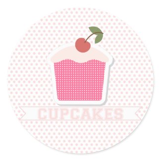 Cupcakes &amp; Polka Dots {cupcake toppers/stickers}