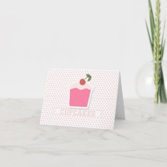 Cupcakes &amp; Polka Dots Note Card