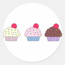Cupcakes Round Sticker
