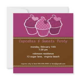 Cupcakes & Sweets Party Invitations invitation