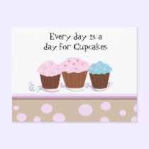 Cupcakes with a Cute Saying Postcard postcards