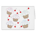 Cupcakes with Pastel Sprinkles & Cherries cards