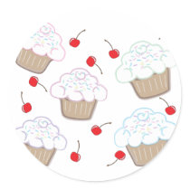 Cupcakes with Pastel Sprinkles & Cherries stickers