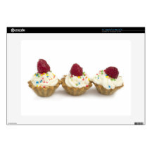 cupcakes with raspberries laptop skin