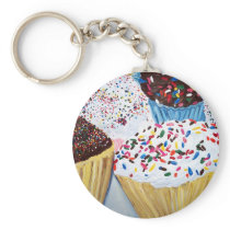 "Cupcakes With Sprinkles" keychains