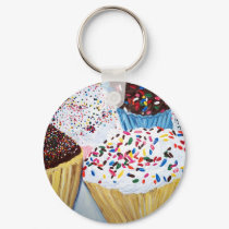 "Cupcakes With Sprinkles" keychains