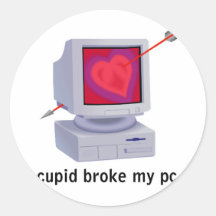 cupid broke my pc computer stickers