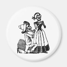 Cupid Calavera, Skeleton Lovers c. 1900s Refrigerator Magnets