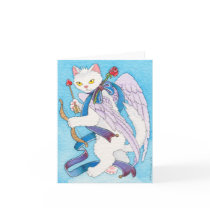 Cupid cat notecard cards