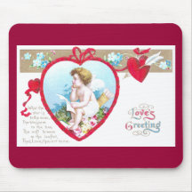 Cupid Composing Love Poetry Mousepads