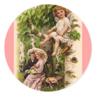 Cupid & CoupleVintage Valentine's Day sticker