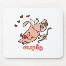 Cupid "Cupig" Valentines Day design Mouse Mat