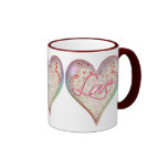 CUPID HEARTS LOVE & LACE by SHARON SHARPE Coffee Mugs