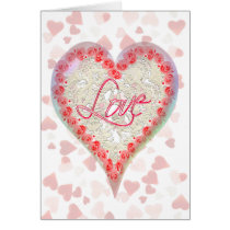 CUPID HEARTS LOVE ROSES  & LACE by SHARON SHARPE cards