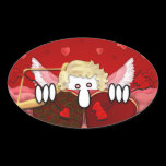 Cupid Kilroy Oval Sticker stickers