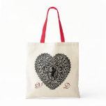 CUPID LACE HEART BLACK AND WHITE PINK RED MONOGRAM BAG
