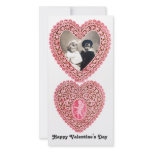 CUPID LACE HEART  , pink red white Photo Cards