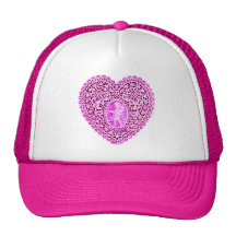 CUPID LACE HEART , Pink Violet Mesh Hats
