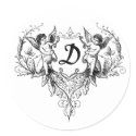 Cupid Monogram D Stickers