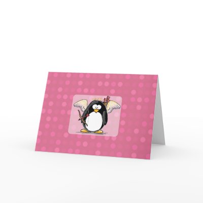 Cupid Penguin Card