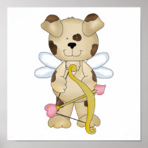 cupid puppy dog sweet valentine posters